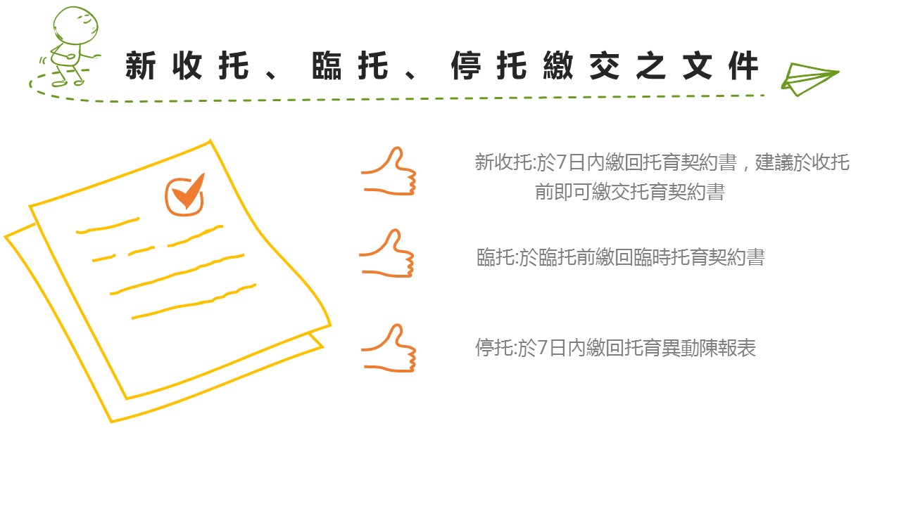 新收托、臨托、停托繳交之文件